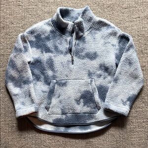 Old Navy Blue Tie Dye Sherpa Quarter Zip